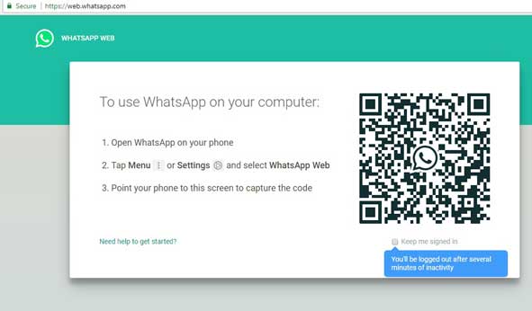 tampilan whatsapp web