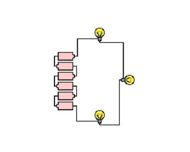 gambar rancangan lampu seri sederhana