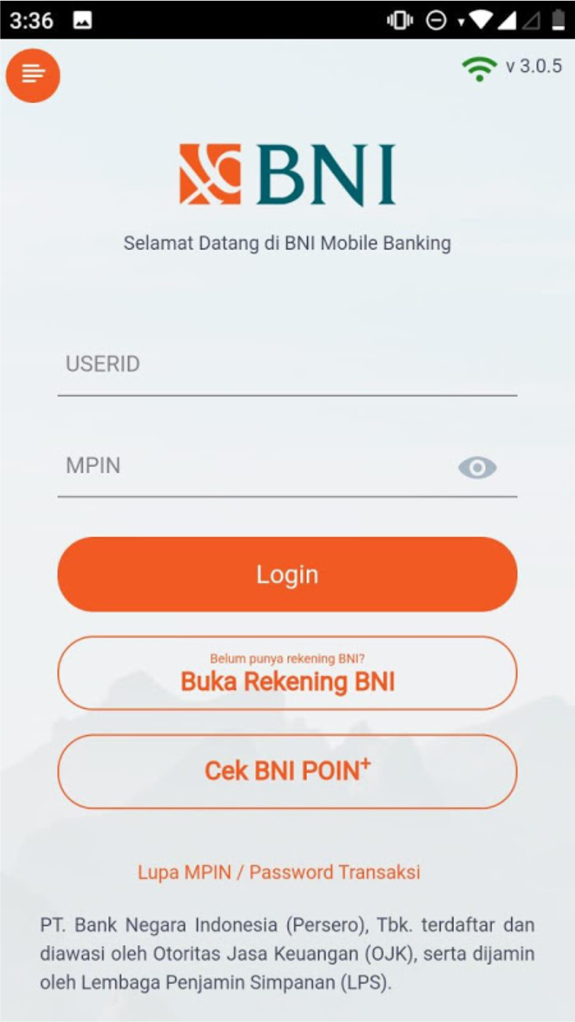 BNI Internet Banking Mobile Versi