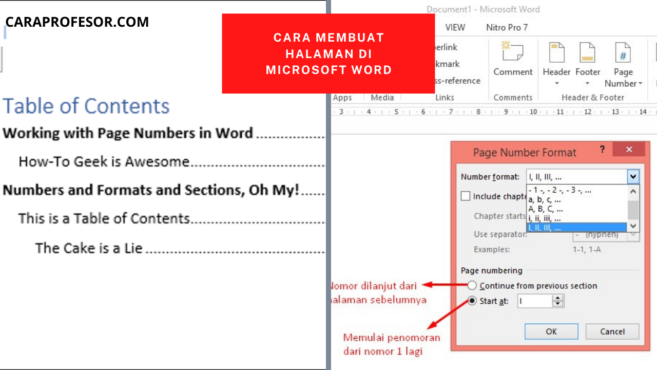 Cara Memberikan Halaman pada Microsoft Word