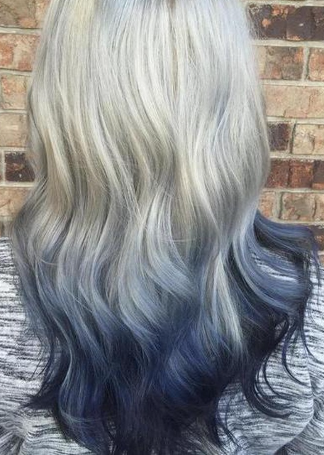 trend warna rambut abu biru